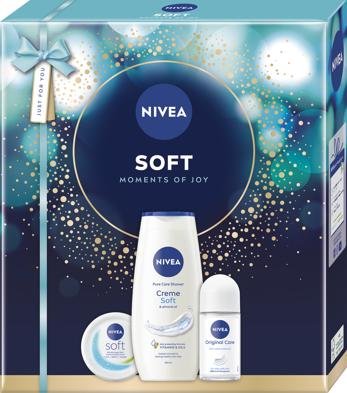 NIVEA Box Soft Trio dárková sada (krém 100 ml + SG 250 ml + kuličkový AP)
