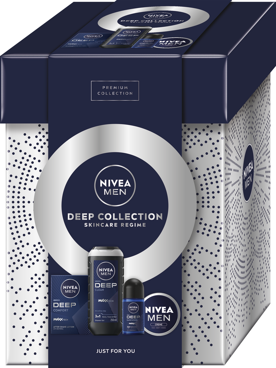 NIVEA Men Box Lotion Deep dárková sada (voda po hol. + krém 75 ml + kuličkový AP + SG 250 ml)