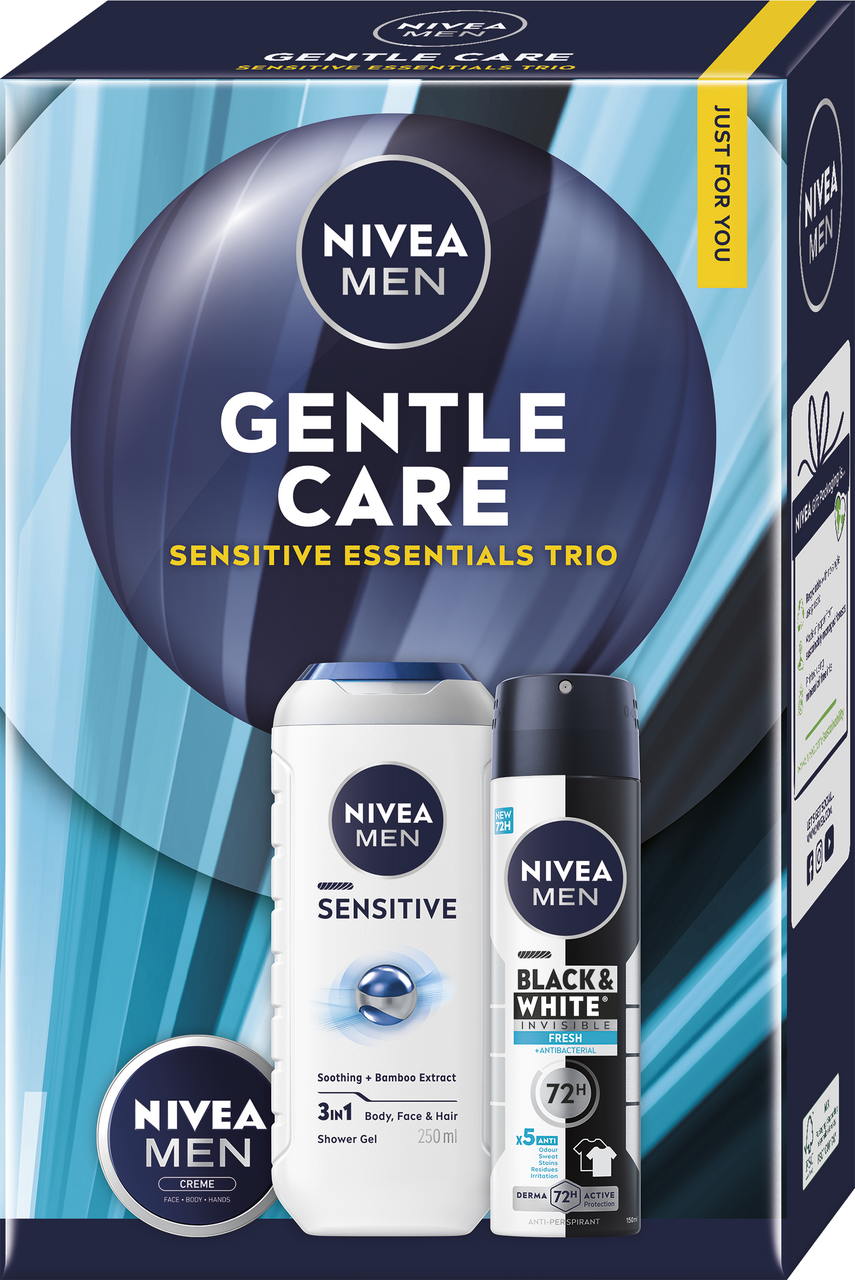 NIVEA Men Box Deo Fresh dárková sada (sprej AP + SG 250 ml + krém 30 ml)