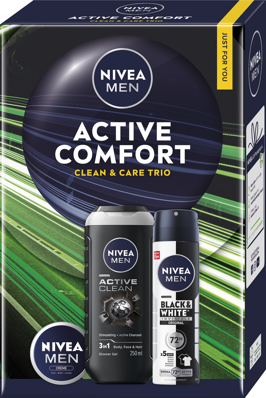 NIVEA Men Box Deo Original dárková sada (sprej AP + SG 250 ml + krém 30 ml)