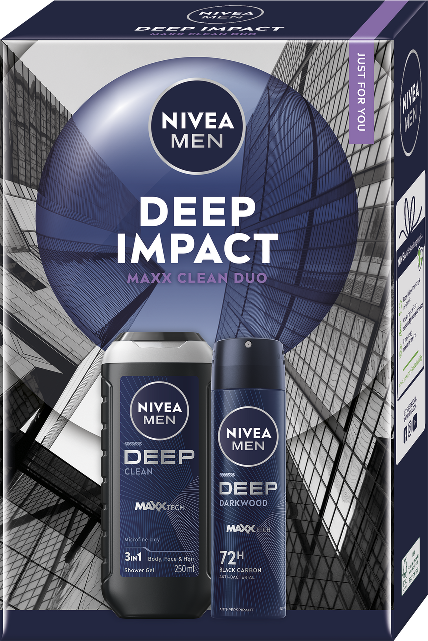NIVEA Men Box Deo Deep 25 dárková sada (sprej AP + SG 250 ml)