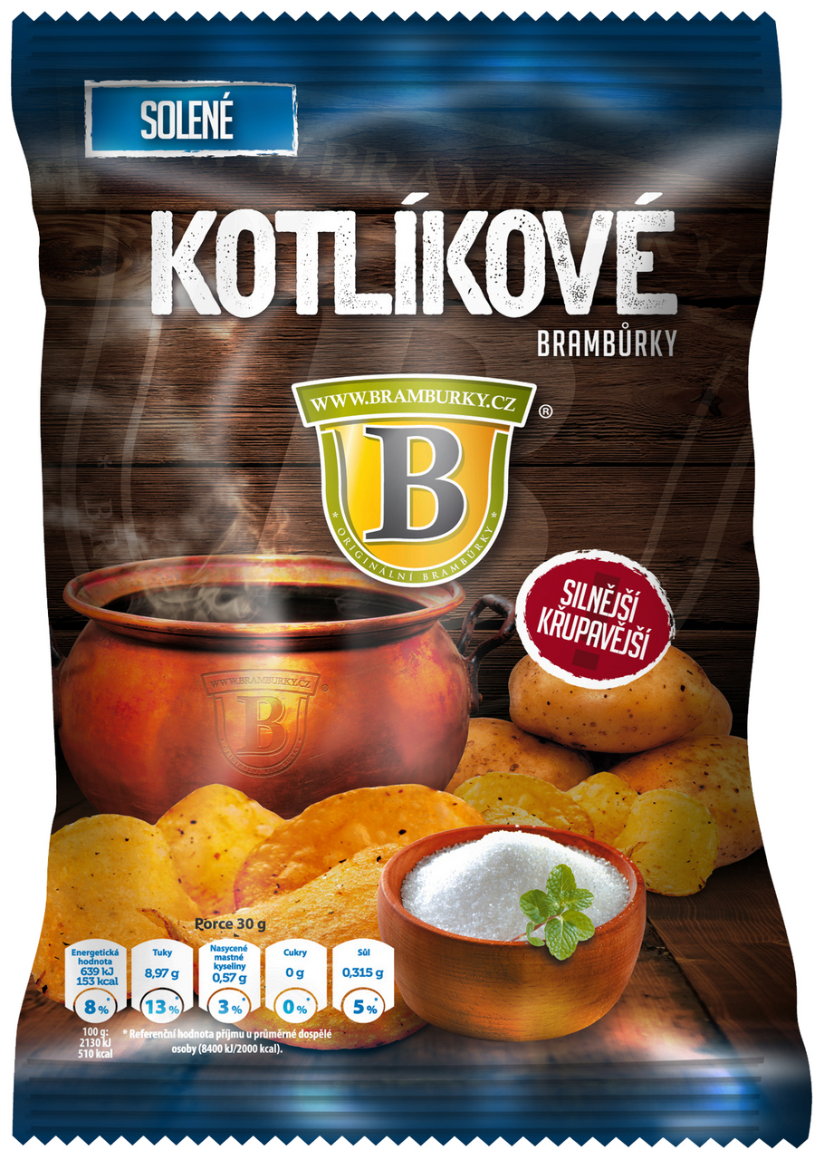 Kotlíkové brambůrky solené 120 g