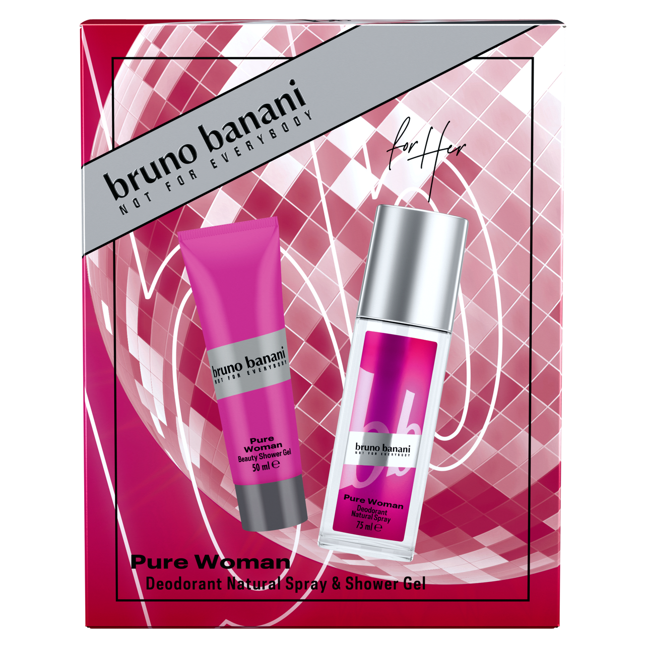Bruno Banani Pure Woman dárková sada (deo natural 75 ml + SG 50 ml)