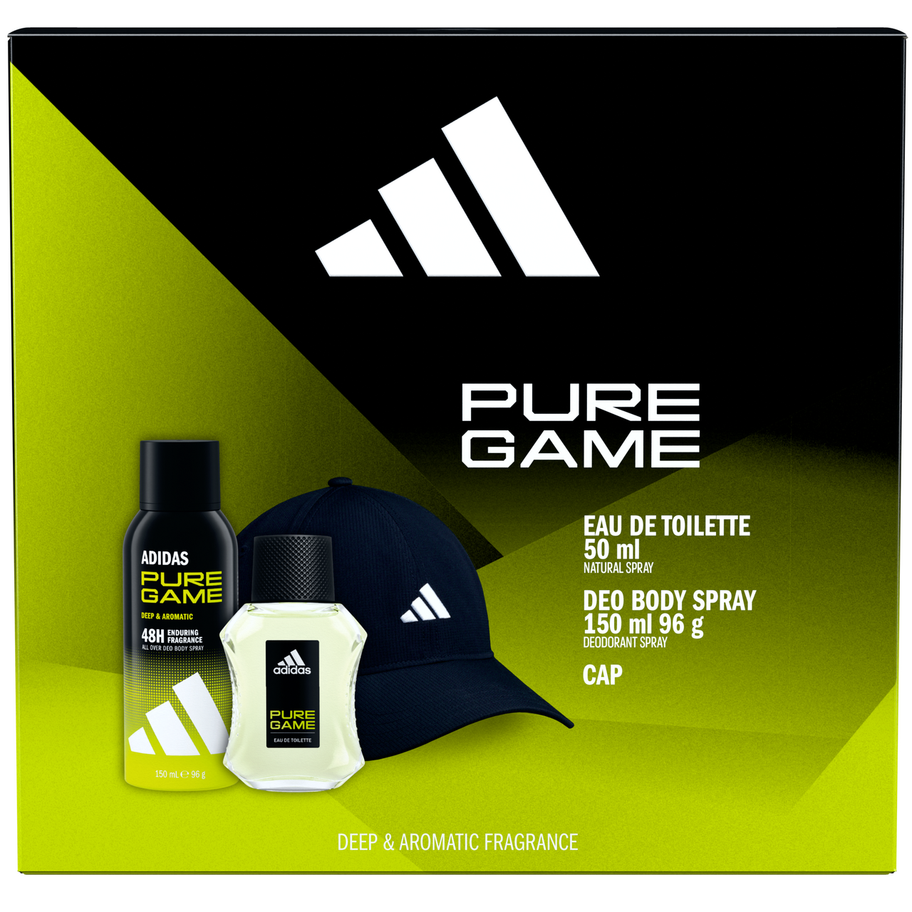 adidas Pure Game dárková sada (EDT 50 ml + deo 150 ml + čepice)
