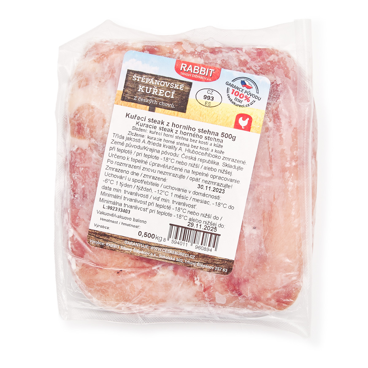 Kuřecí horní stehna bez kosti a kůže mraž. 500 g