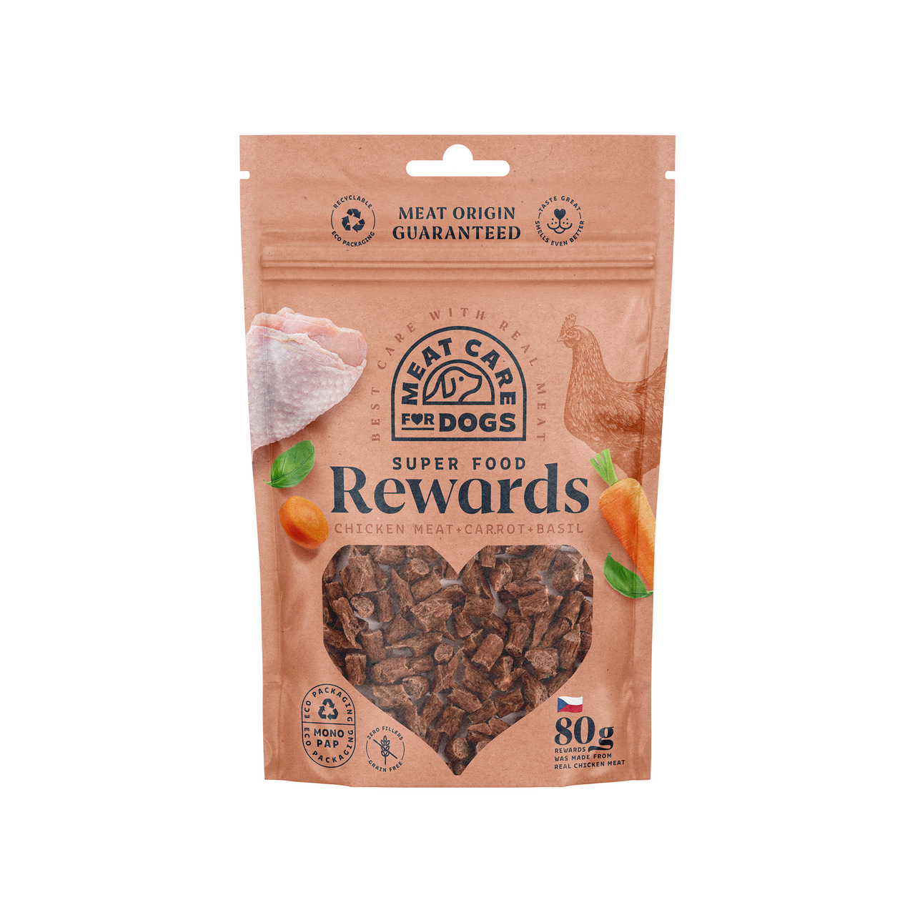 Rewards Dog kuřecí mrkev bazalka 80 g