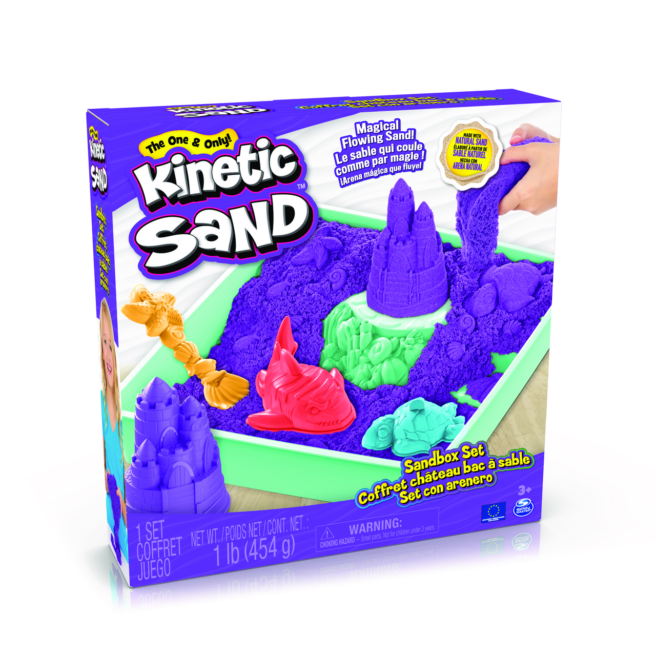 Kinetic Sand Krabice takutého písku s podložkou fialová 1 ks