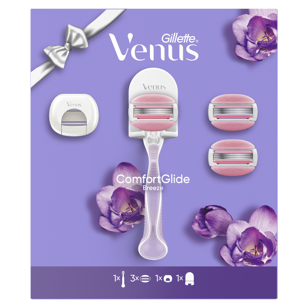 Venus dárková sada (strojek + 3 náhrad. hl. + krytka + držák do sprch.)