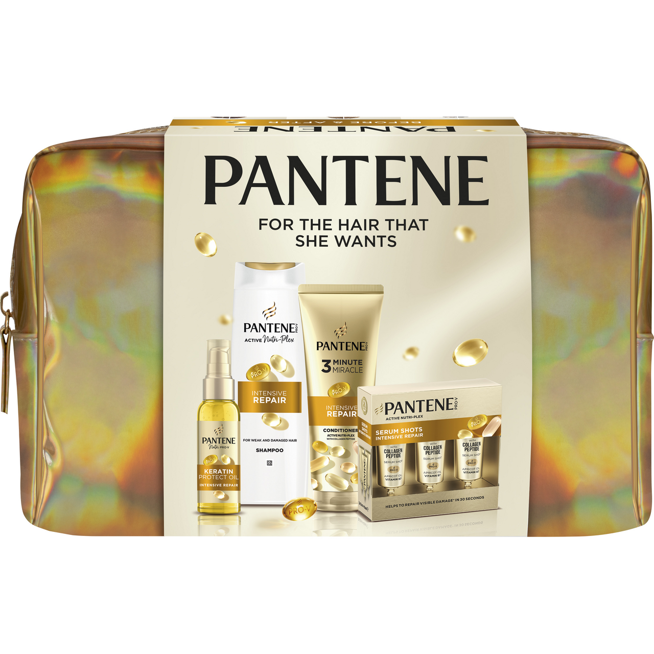 Pantene Repair & Protect dárková sada (šampon 250 ml + Pantene 220 ml + keratin oil 100 ml)