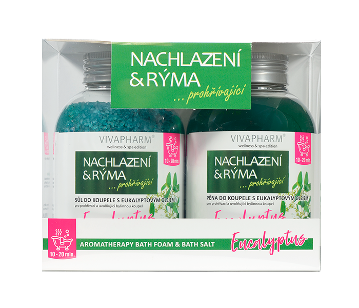 Nachlazení a rýma dárková sada (pěna do koupele 500 ml + sůl do koupele 600 g)