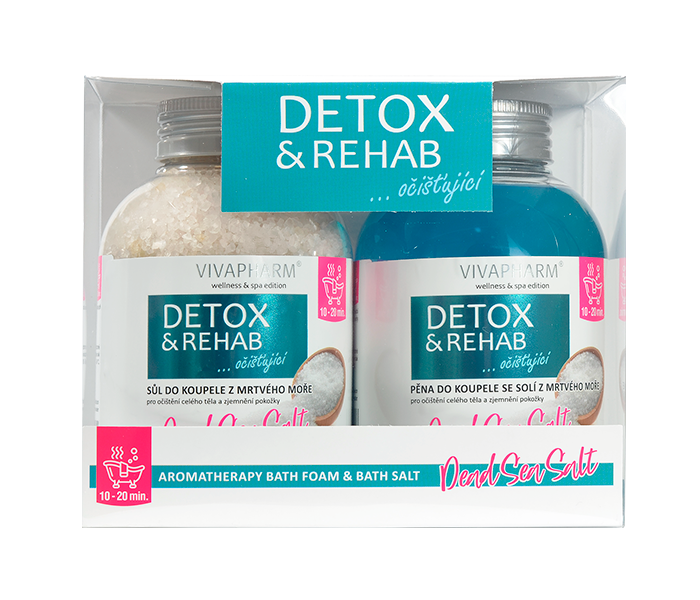 Detox & Rehab dárková sada (pěna do koupele 500 ml + sůl do koupele 600 g)