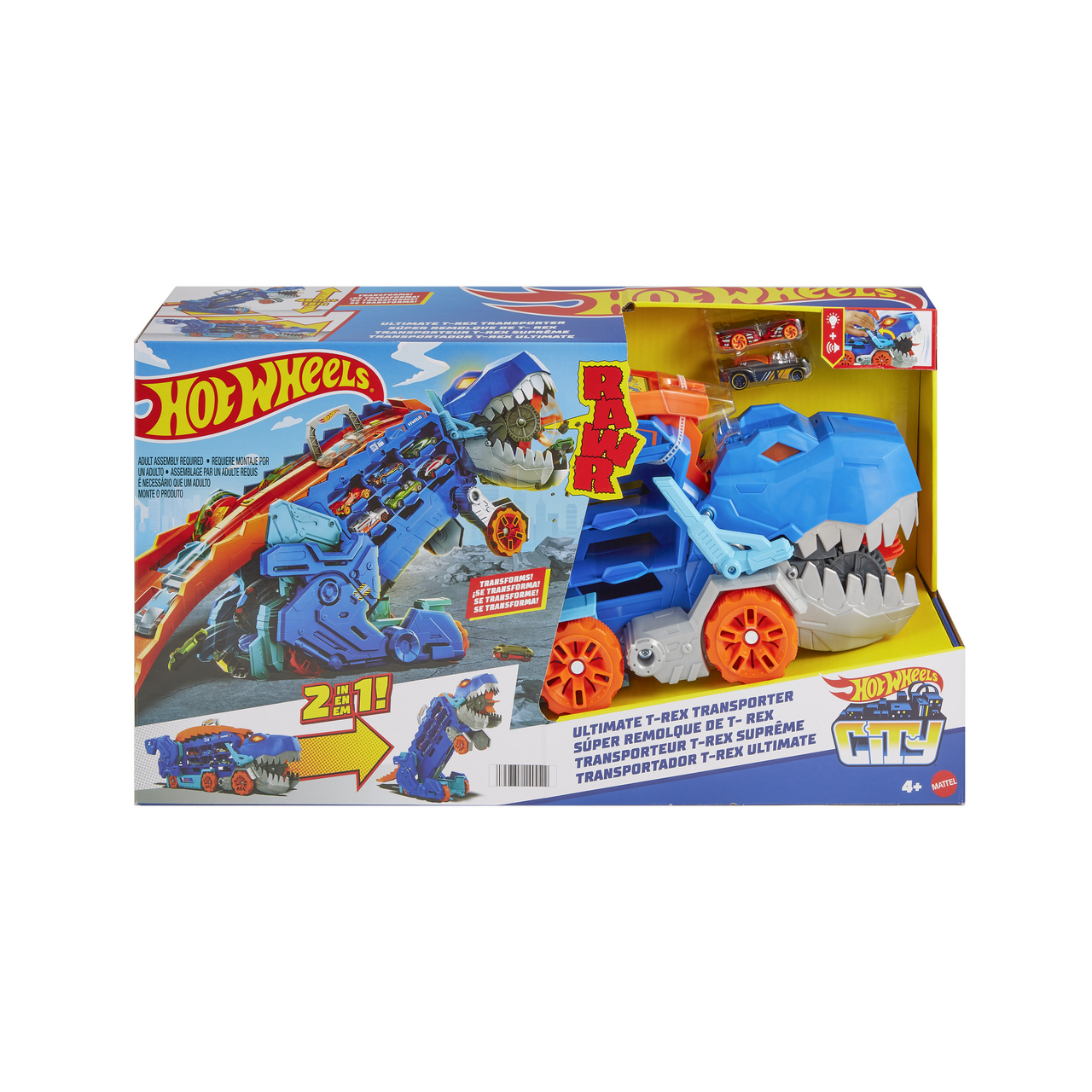 Hot Wheels City T-Rex tahač s efekty 1 ks