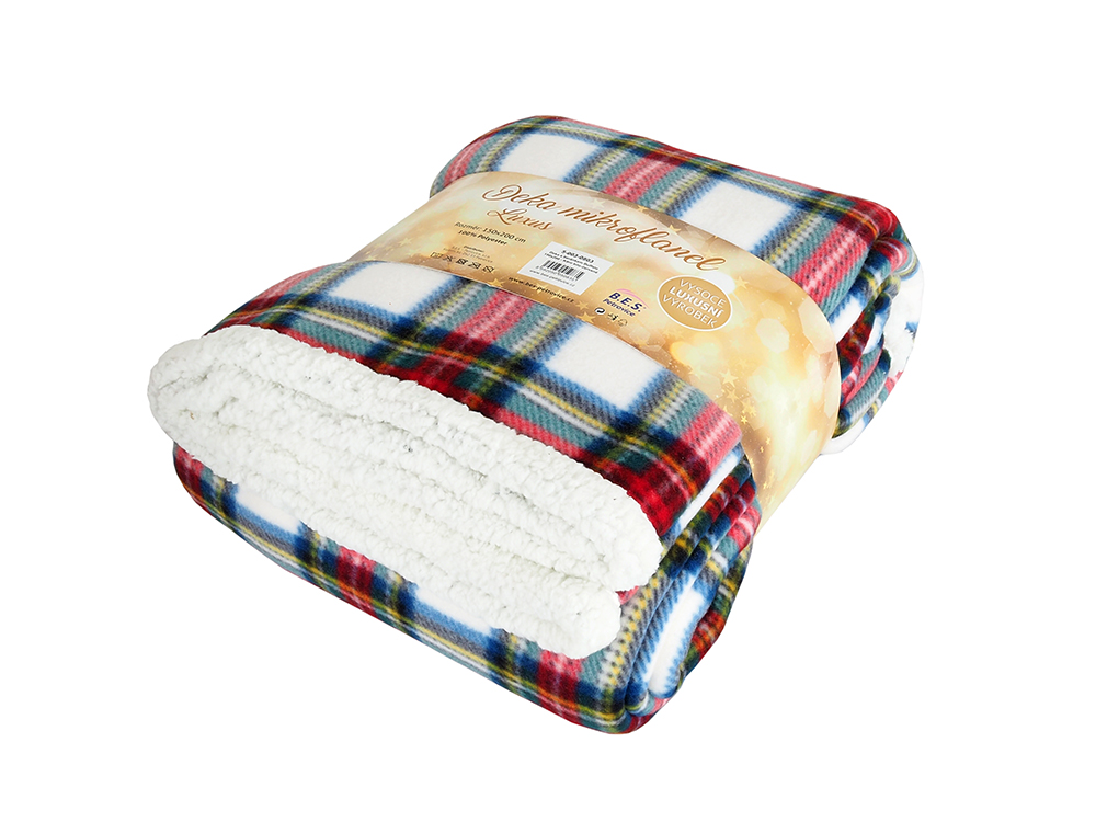 B.E.S. PETROVICE Deka Buffalo káro 150 x 200 cm bílá červená 1 ks