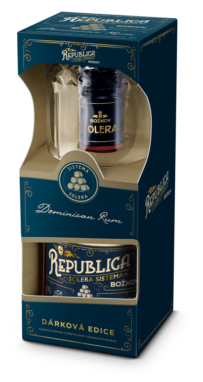 BOŽKOV Republica Solera 38% 500 ml + sklo 1 ks