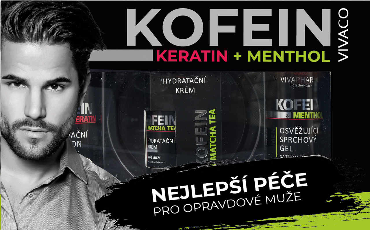 Kofein dárková sada (šampon 200 ml + SG 200 ml + pleť. krém 50 ml)