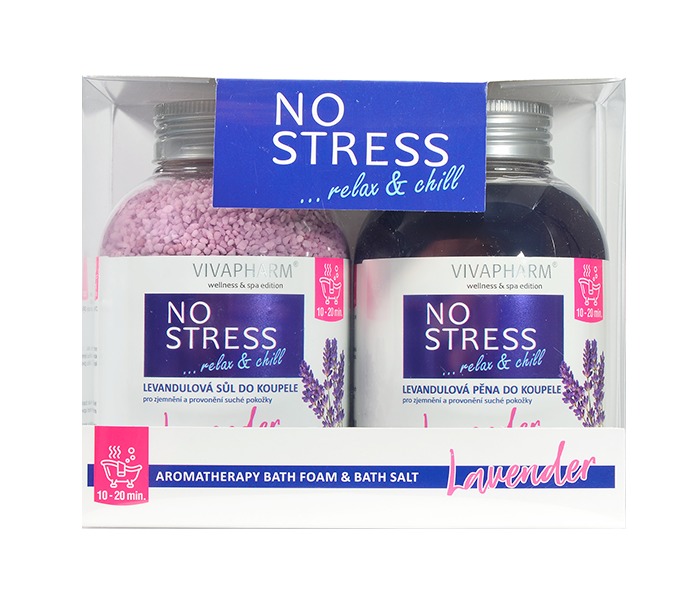 No Stress dárková sada (pěna do koupele 500 ml + sůl do koupele 600 g)
