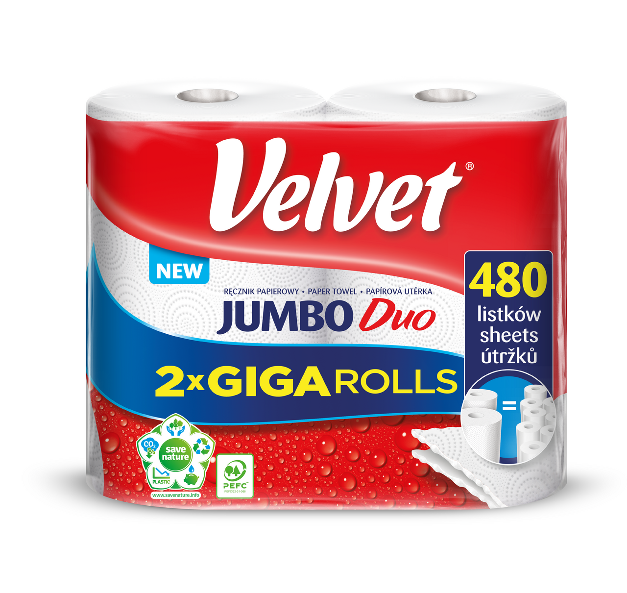 Velvet Utěrky Jumbo Duo 2vrstvé