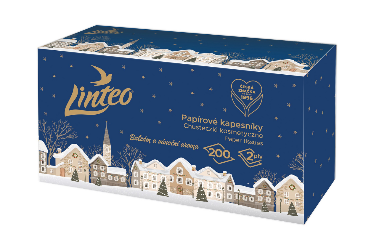 Linteo Kapesníky zime 2vrstvé 200 ks box