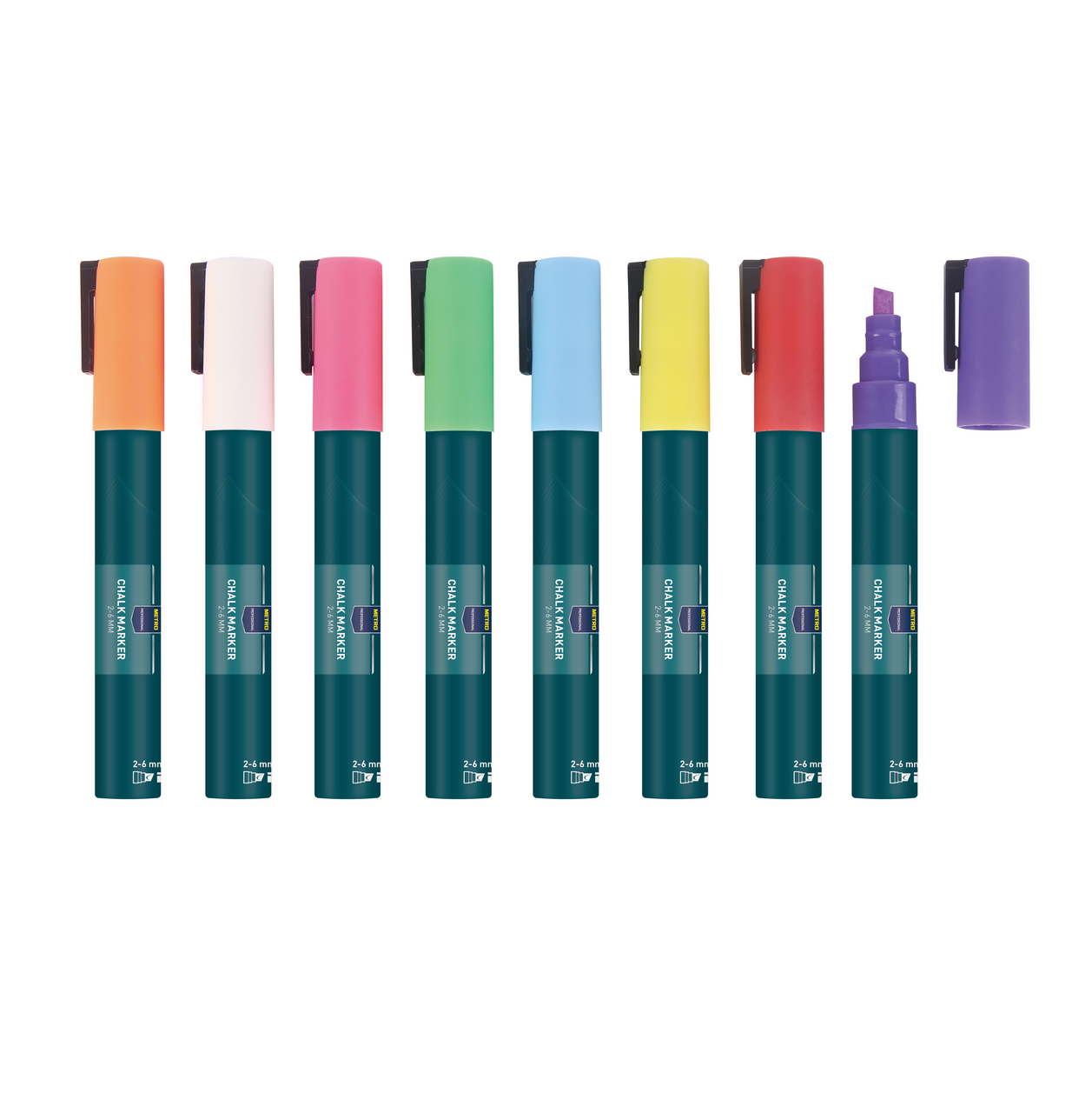 METRO PROFESSIONAL Popisovač 2 - 6 mm Mix 8 ks