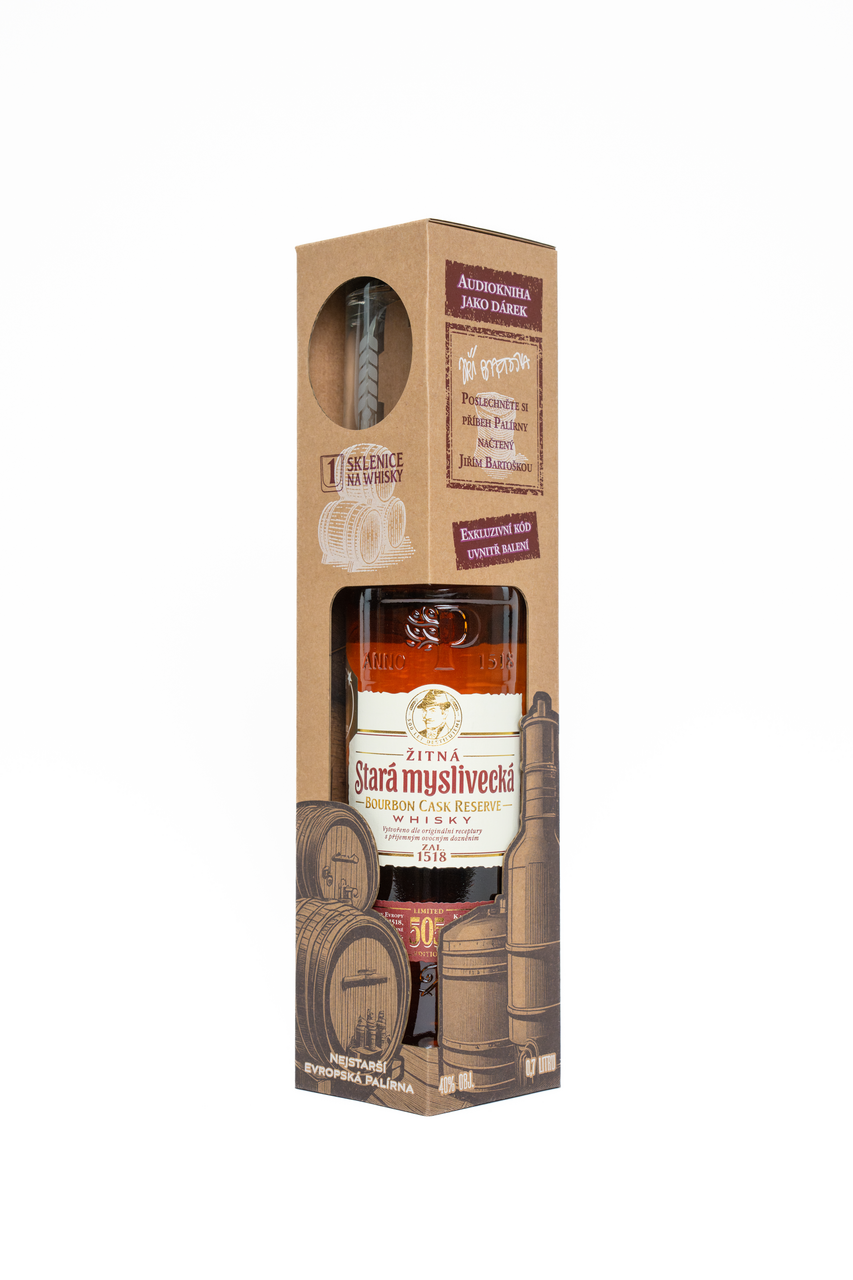 STARÁ MYSLIVECKÁ Myslivecký Bourbon 40% 700 ml + sklo 1 ks