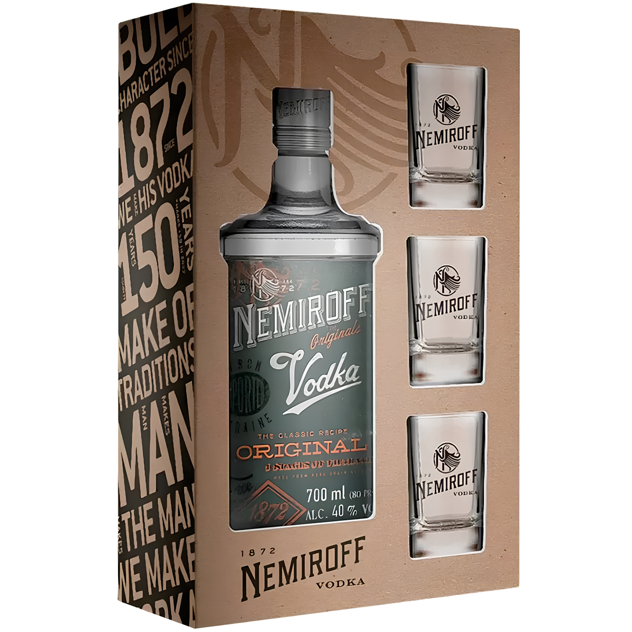 NEMIROFF 40% 700 ml + sklo 3 ks