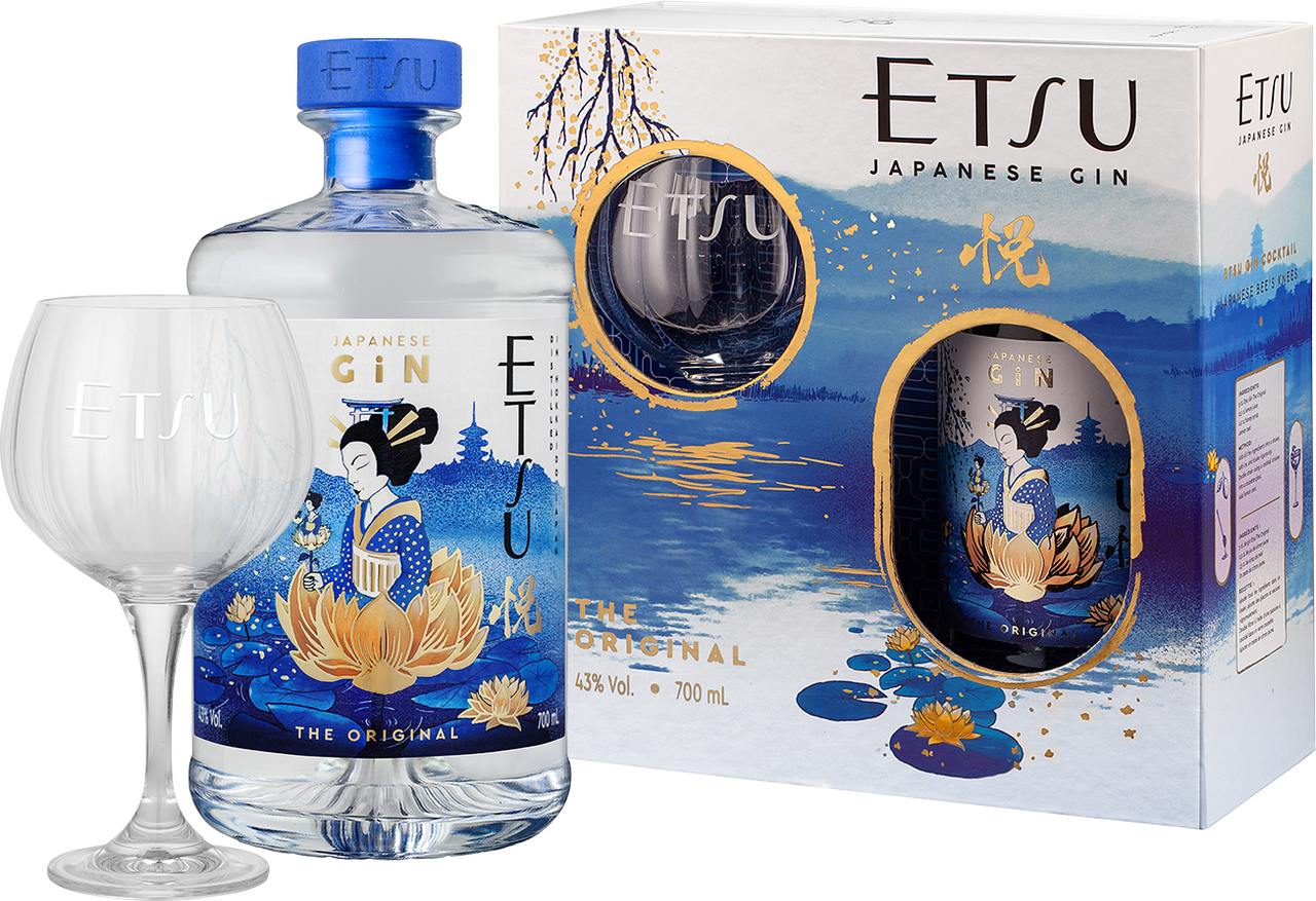 Etsu Japanese gin 43 % 700 ml + sklo 1 ks
