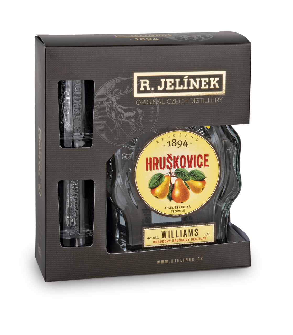 R. JELÍNEK Hruškovice Williams 42 % 500 ml + sklo 2 ks
