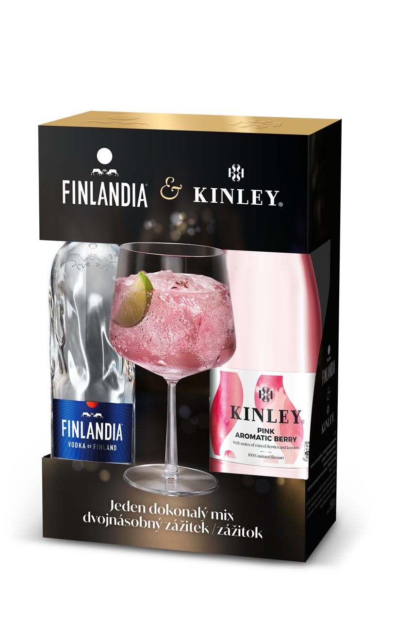 Finlandia 40 % 700 ml + Kinley pink tonic 1,5 l
