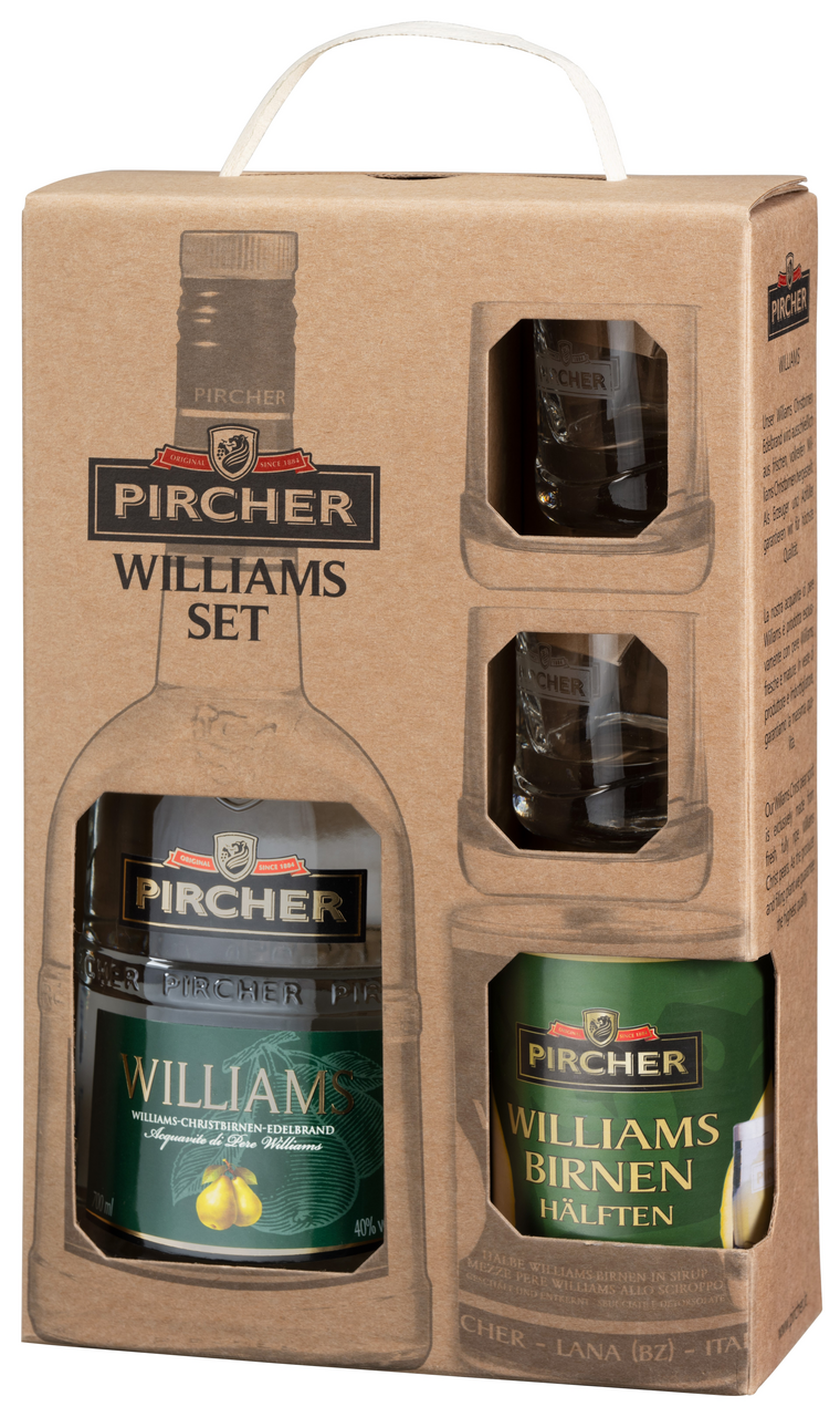 Pircher Williams 40 % 700 ml + sklo 2 ks