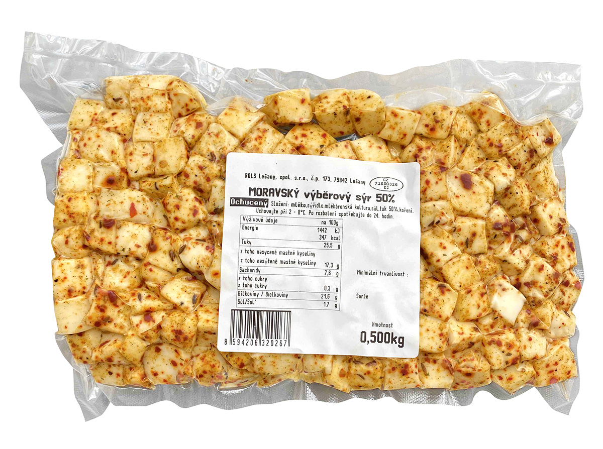 ROLS Gouda 50 % kostky kořeněné chlaz. 500 g