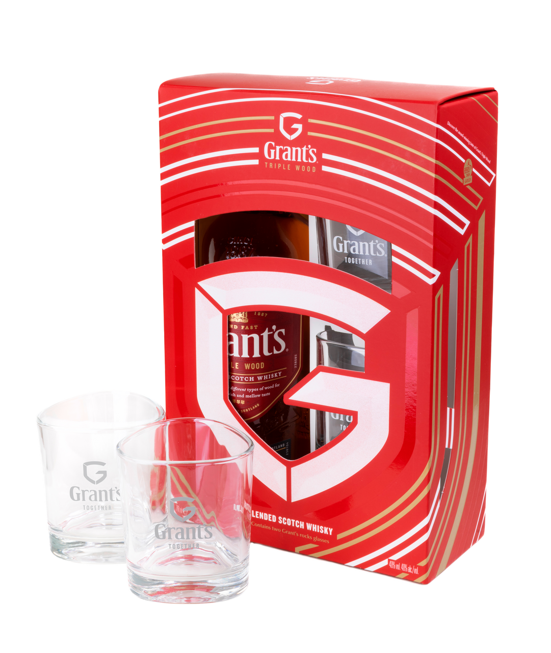 GRANT'S Triple Wood 40 % 700 ml + sklo 2 ks