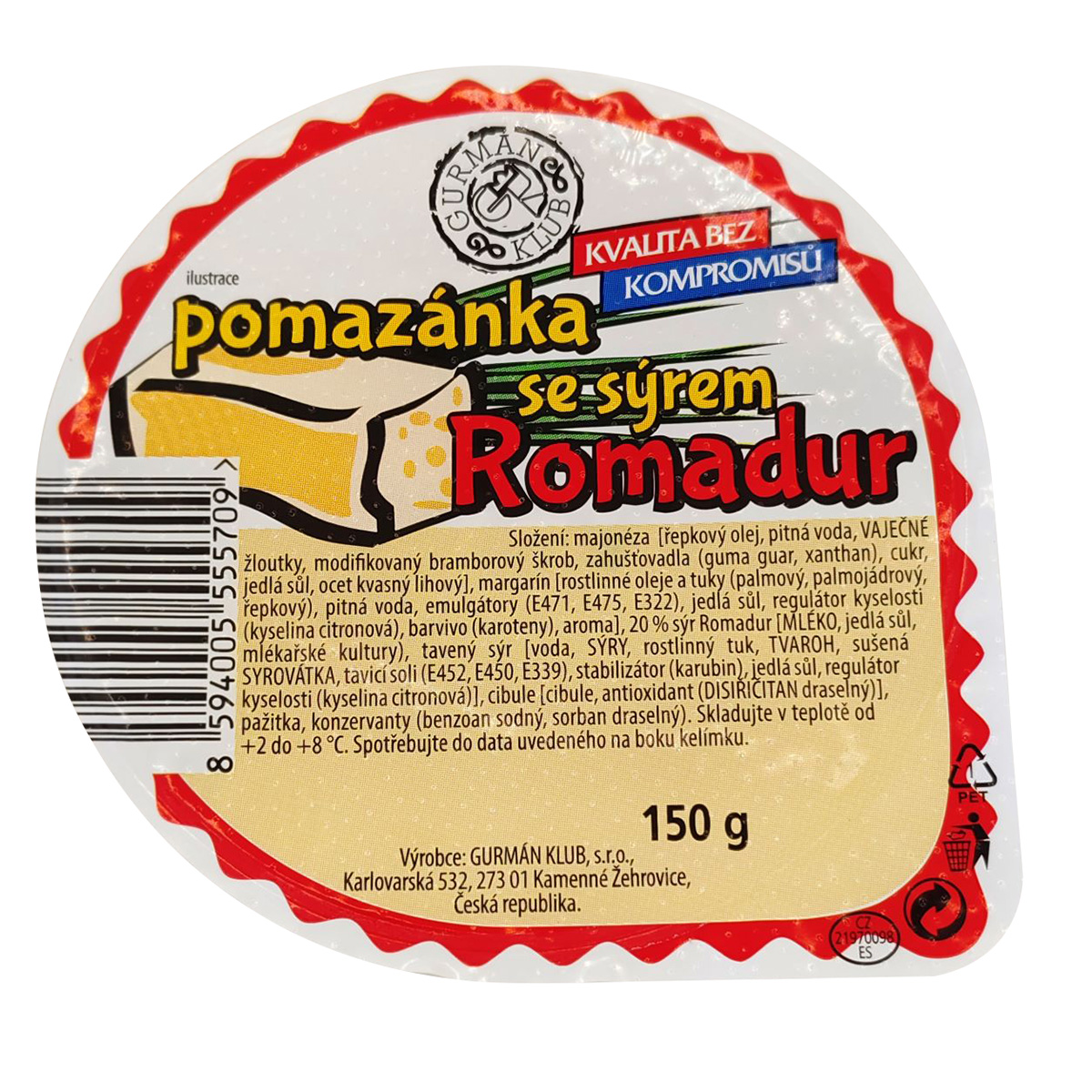 Pomazánka se sýrem Romadur chlaz. 150 g