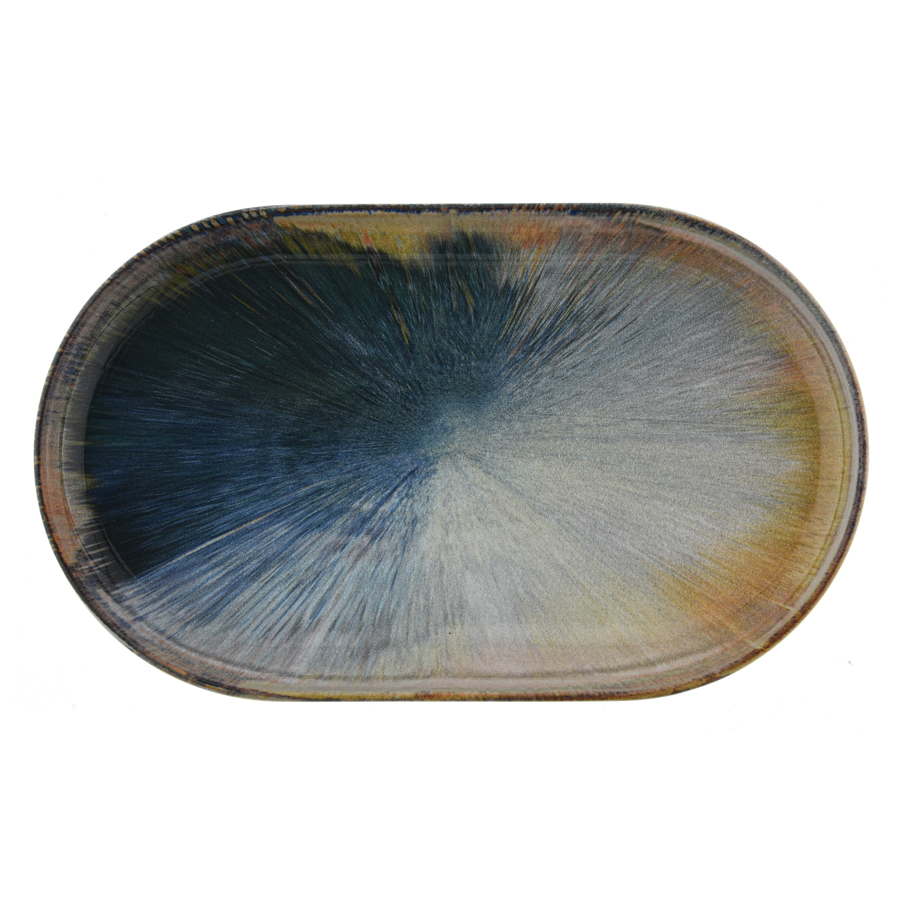 AMBITION Talíř oválný MADERA 25 x 15 cm kamenina 1 ks