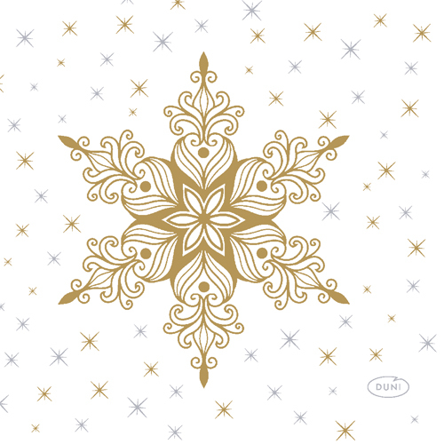 Ubrousky Snowstars White 3vrstvé 24 x 24 cm hvězdy 1 ks