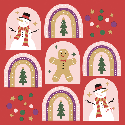 Ubrousky Candyman Red 3vrstvé 33 x 33 cm perníček 1 ks