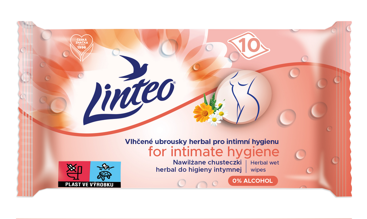 Linteo Ubrousky vlhčené intimní 10 ks