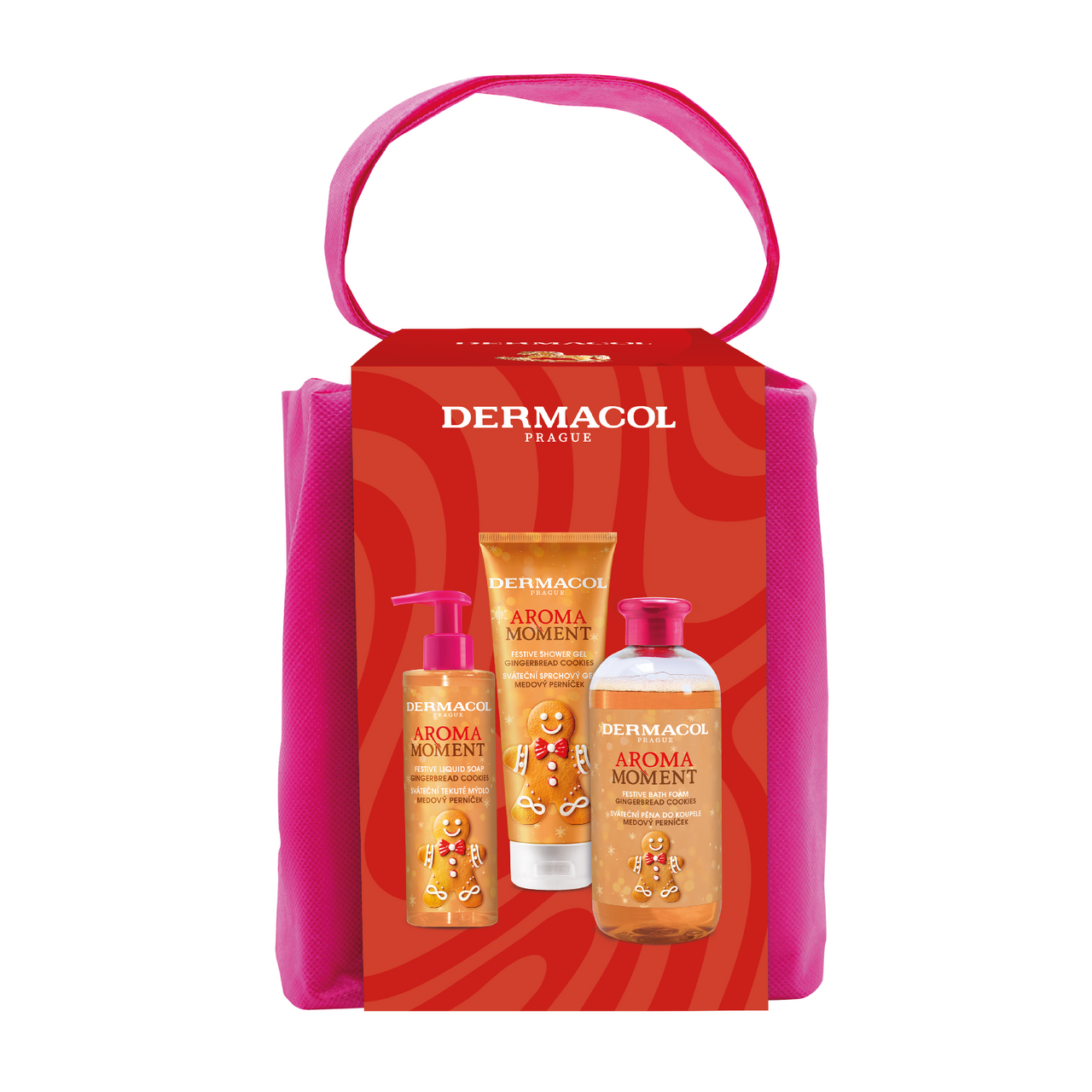DERMACOL Aroma sváteční perníček dárková sada (SG 250 ml + pěna 500 ml + tek. mýdlo 250 ml)