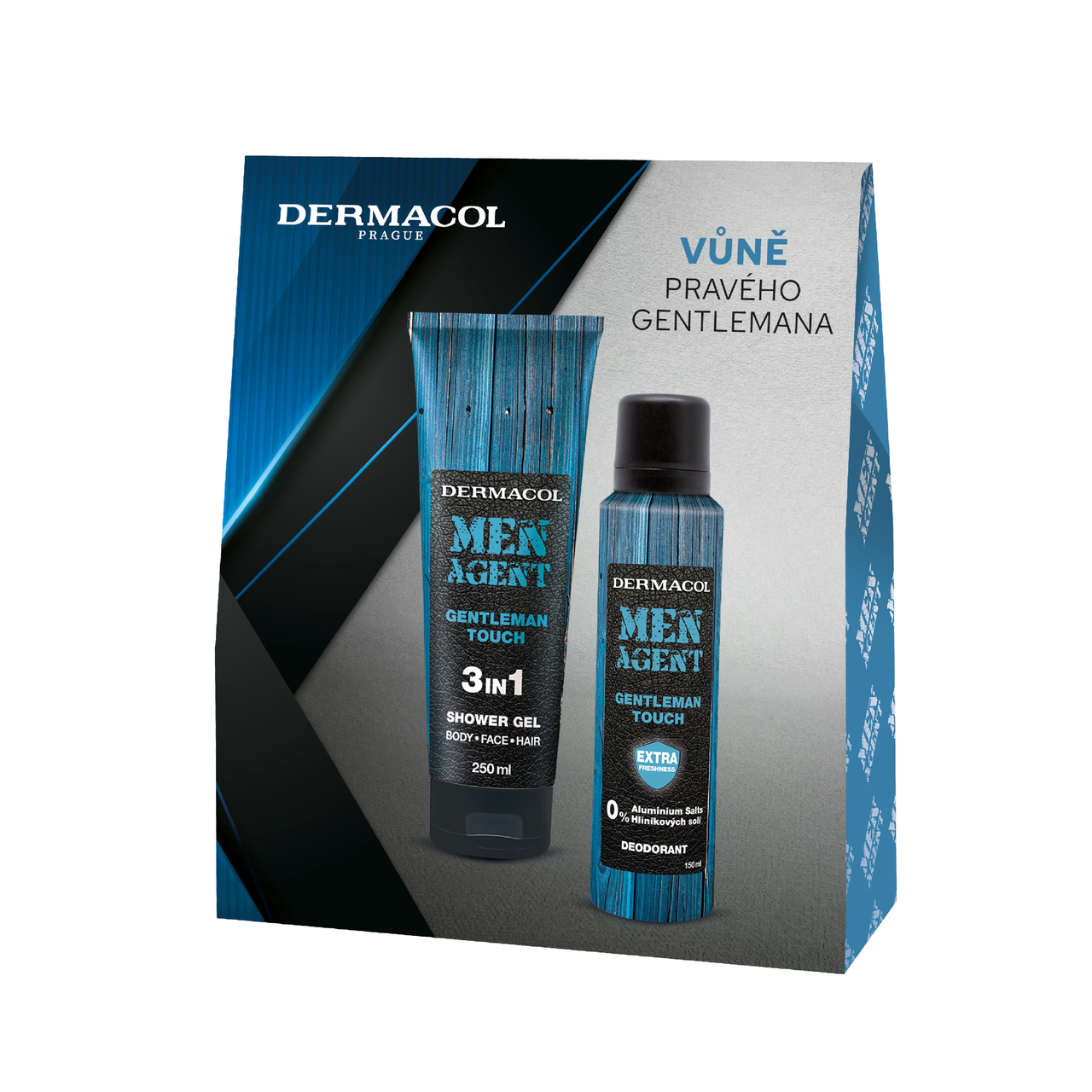 DERMACOL Men Agent Gentleman dárková sada (SG 250 ml + deo 150 ml)