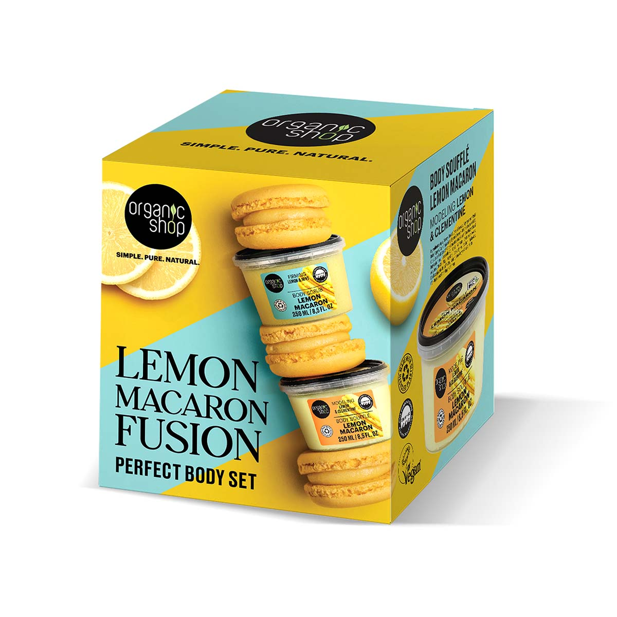Tělový set citrónová makronka dárková sada (těl. peeling 250 ml + těl. suflé 250 ml)