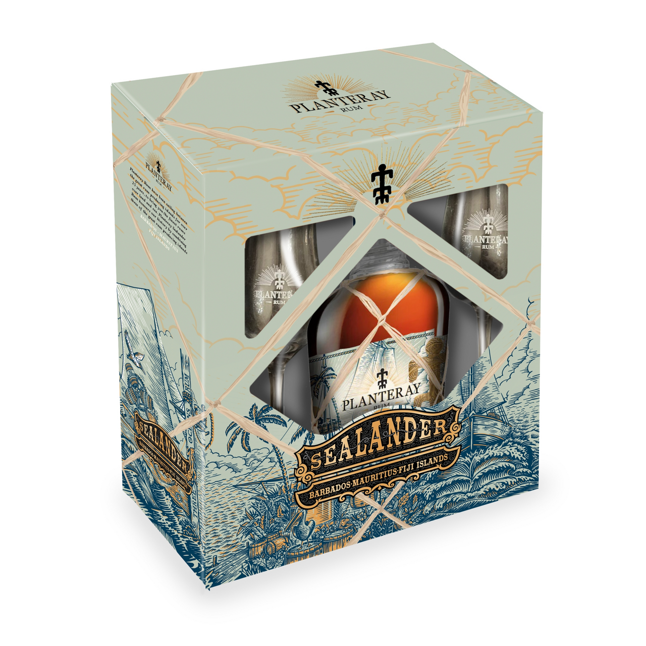 Planteray Sealander 40 % 700 ml + sklo 2 ks