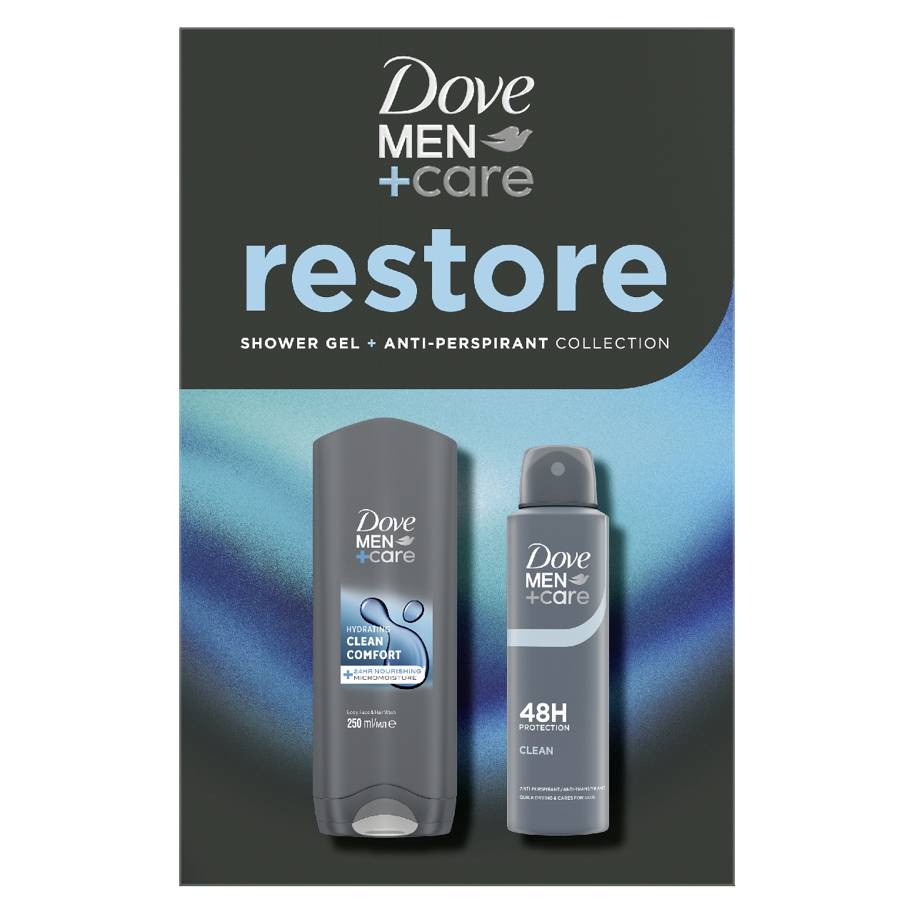 Dove MEN +Care Clean Comfort Base dárková sada (deo 150 ml + SG 250 ml)