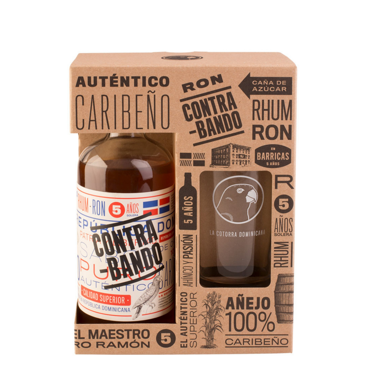 Contrabando rum 38 % 700 ml + sklo 1 ks