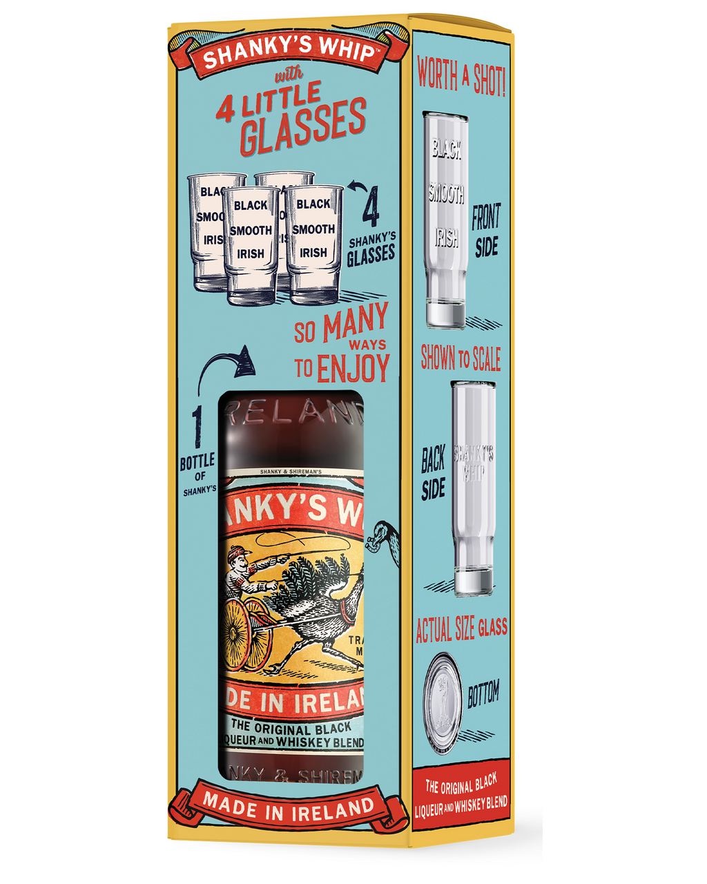 Shanky's Irish Whiskey Liqueur 33 % 700 ml + sklo 4 ks