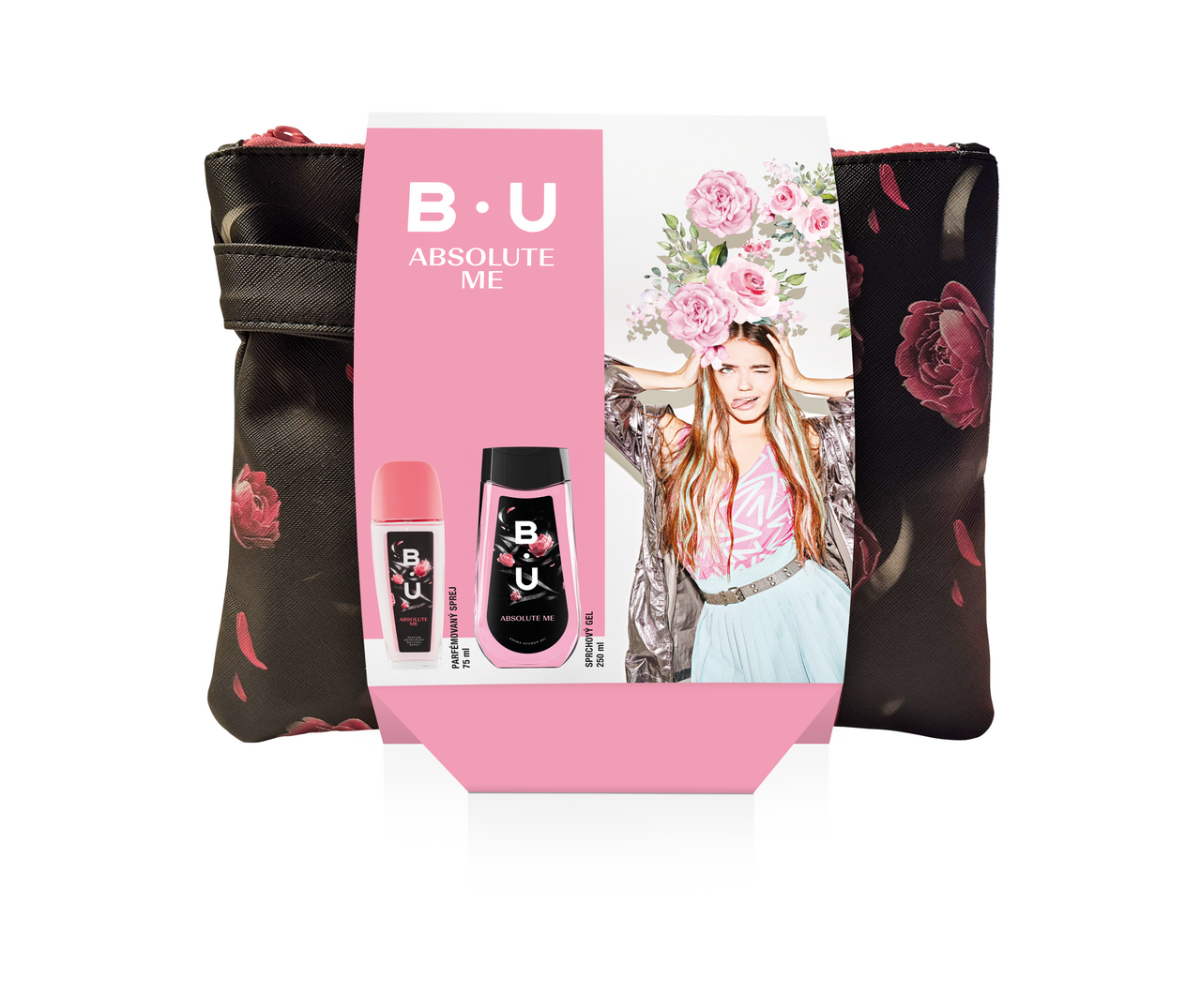 B.U. Absolute Me dárková sada (EDT 75 ml + SG 250 ml + taštička)