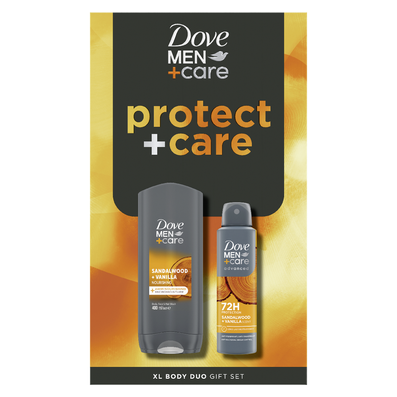 Dove MEN +Care Sandalwood dárková sada (deo 150 ml + SG 400 ml)
