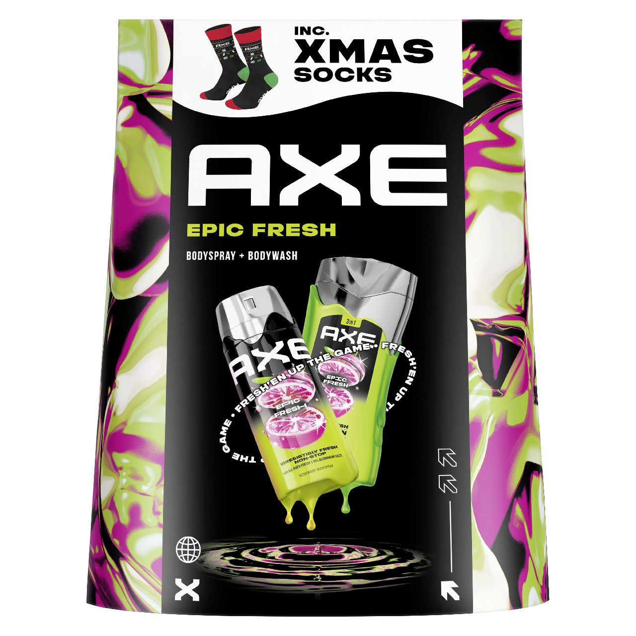AXE Epic Fresh dárková sada (deo 150 ml + SG 250 ml + ponožky)