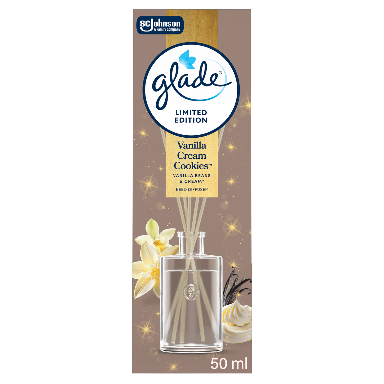 glade Reeds Vonné tyčinky Vanilla Cream Cookies 50 ml