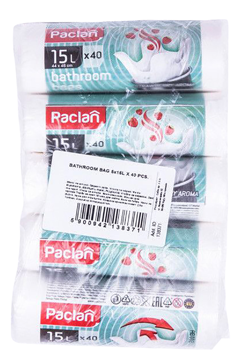 Paclan Pytel na odpadky Standard 15 l bílý 5 x 40 ks