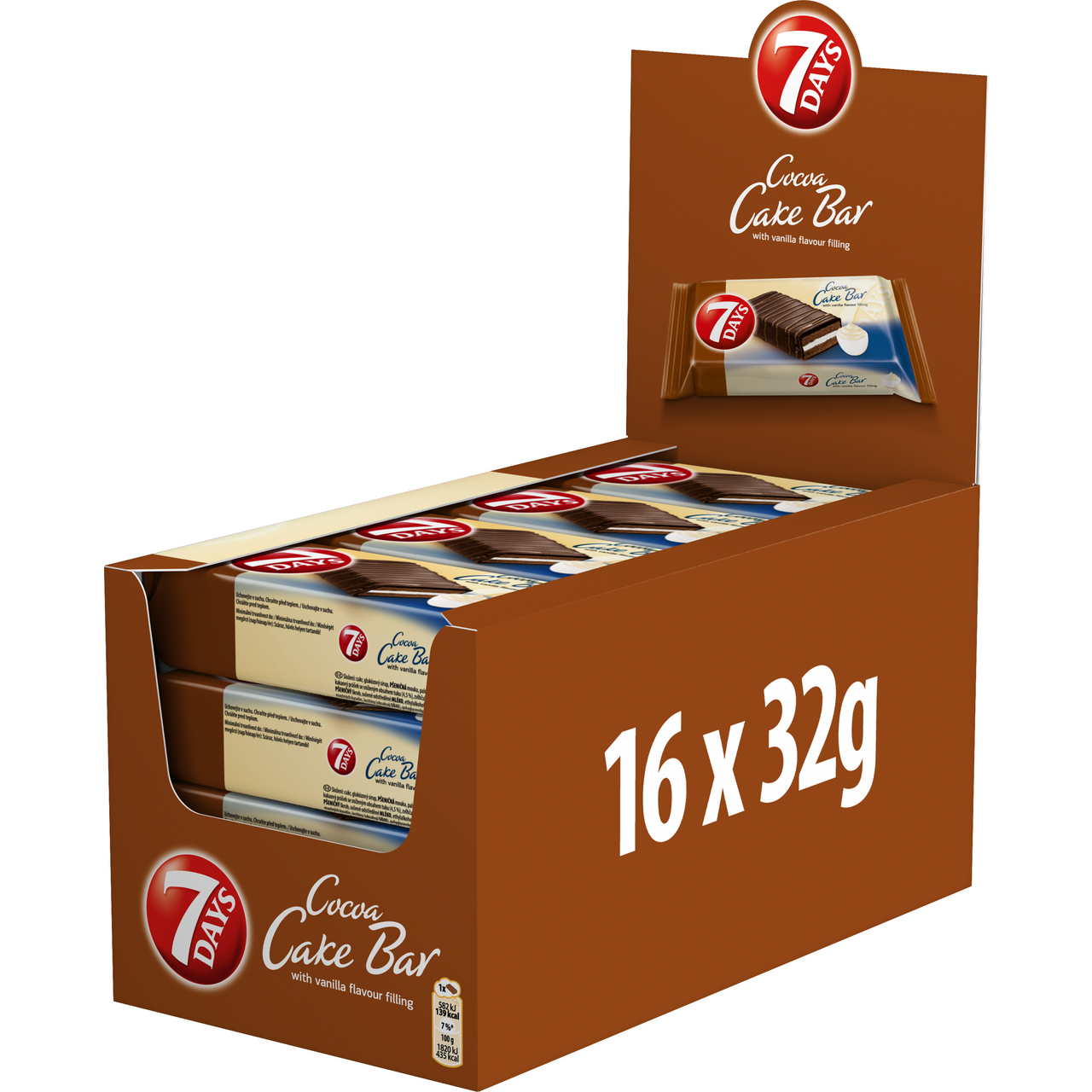 7 DAYS  Cake Bar vanilkový s kakaovou polevou 16 x 32 g