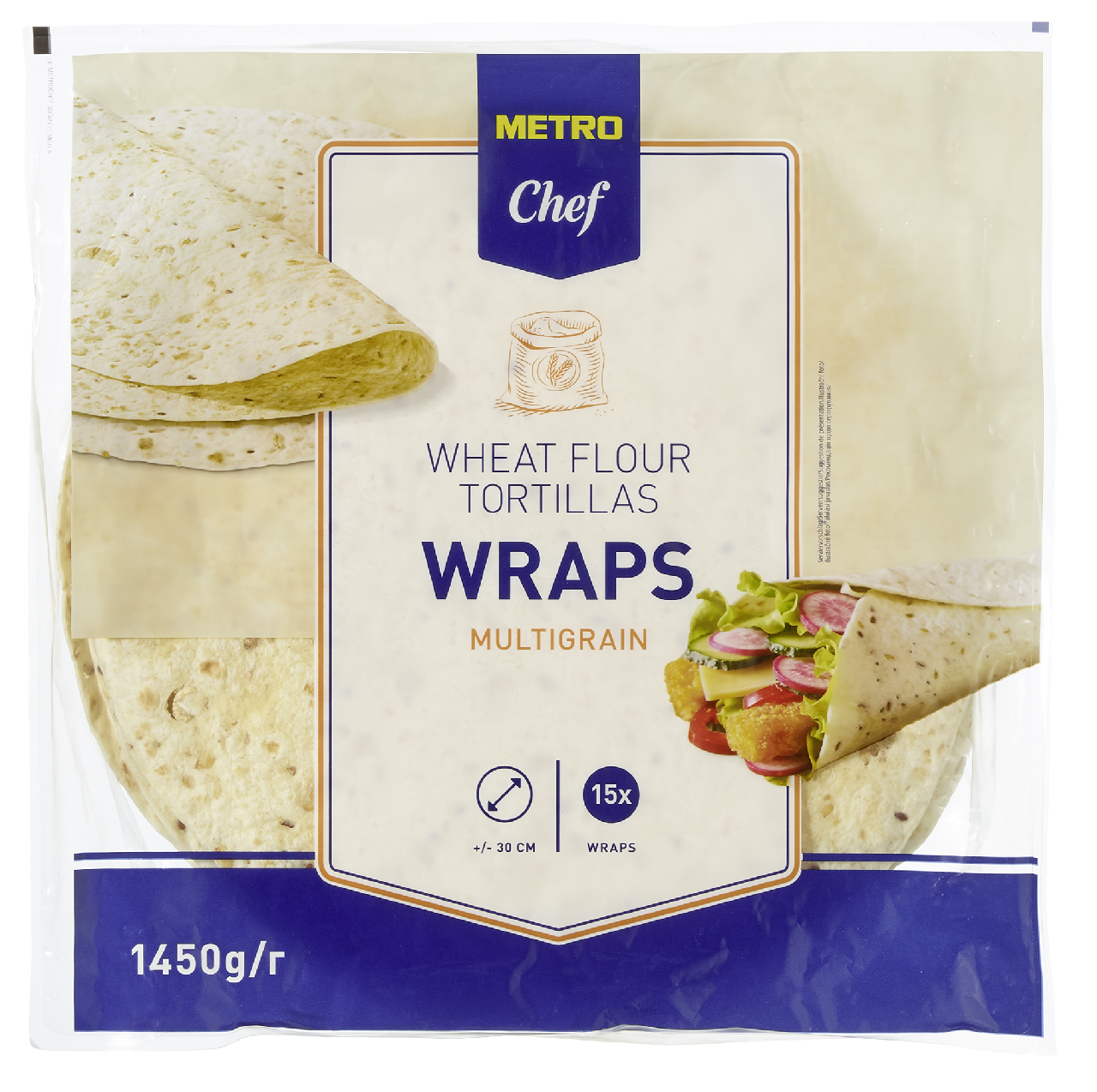 METRO Chef Tortilla 30 cm Multigrain 15  x 46 g